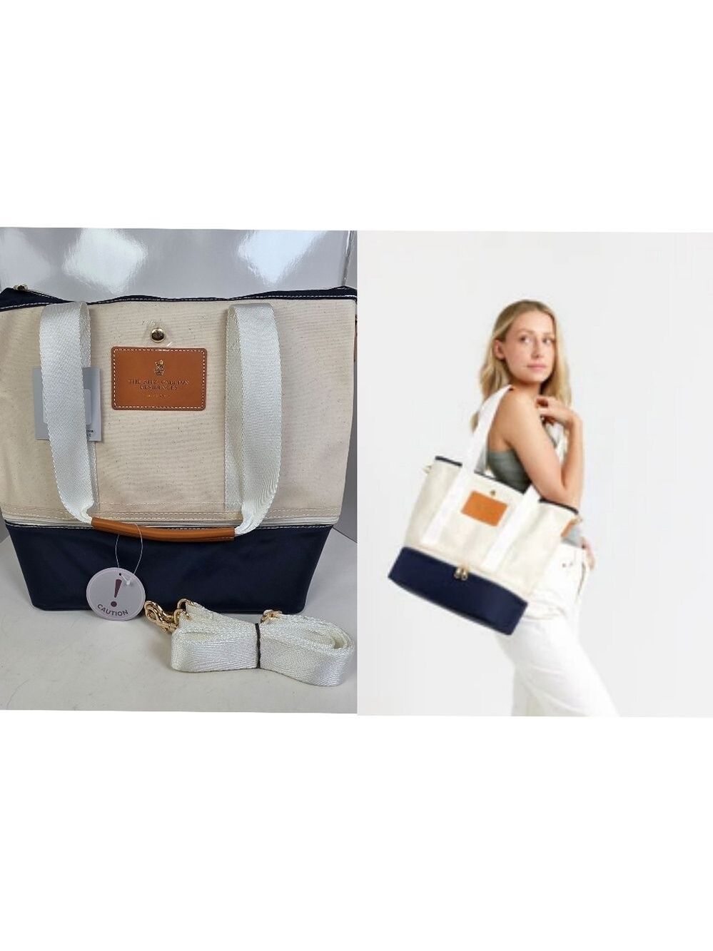 NWT Boulevard California The Ritz-Carlton Waikiki Navy Sonoma Canvas Tote Bag